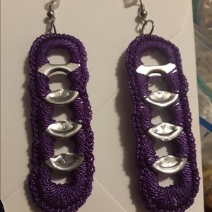 Homemade coke tops earrings